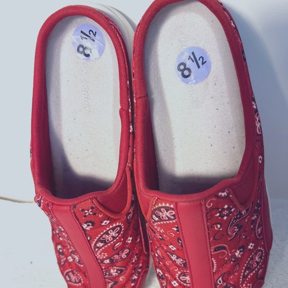 Easy Spirit Travel Time Leather/Textile Clog Slip On Shoes-Women's-Bandana-Comfy - Picture 6 of 14